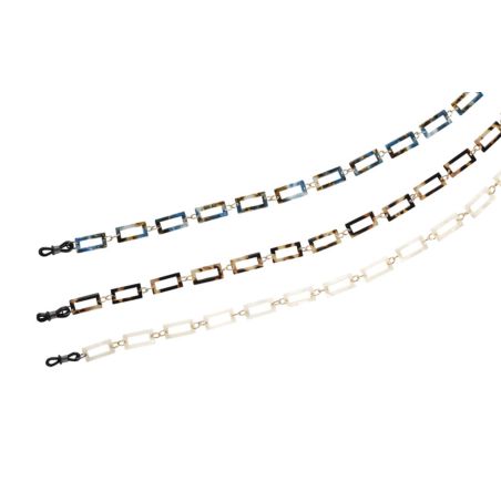Chaînette Maillons rectangles creux en acétate Henri Beaud