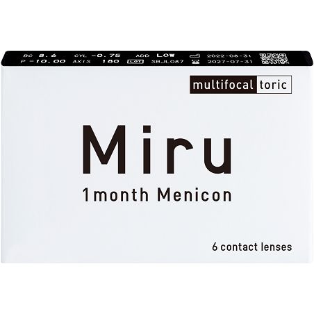Miru Multifocal Toric 6 lentilles de Menicon | Lentilles mensuelles | LPO Clair Optic