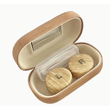 Kit de voyage étui plat imitation bois | LPO Clair Optic