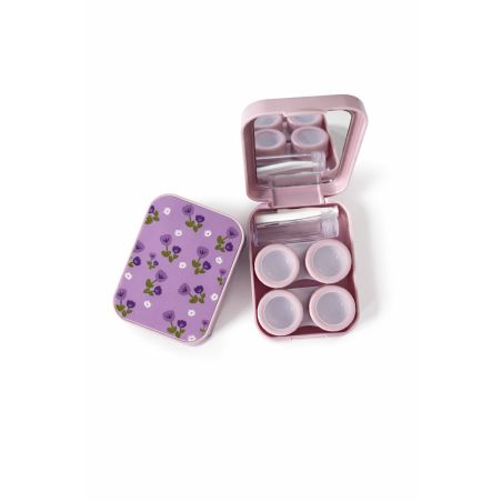 Kit étui à lentilles de contact motif floral - LPO Clair Optic
