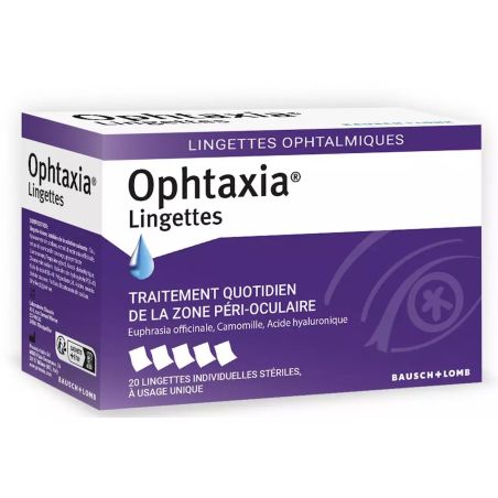 Lingettes Ophtaxia Hygiène des paupières de Bausch & Lomb