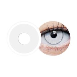 Lentille Halloween oeil blanc disponible avec et sans correction.