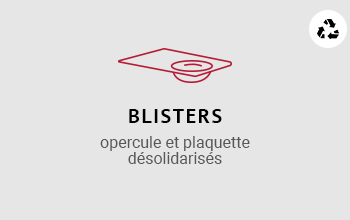 Un emballage blister pour lentille de contact sous forme de dessin avec des lignes rouges