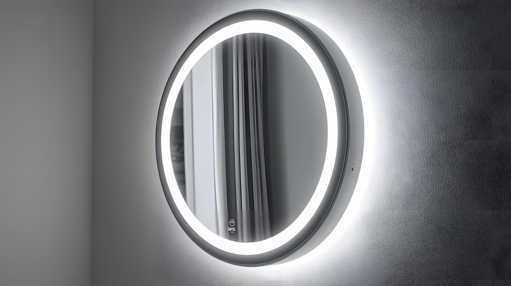 Miroir circulaire avec éclairage intégré